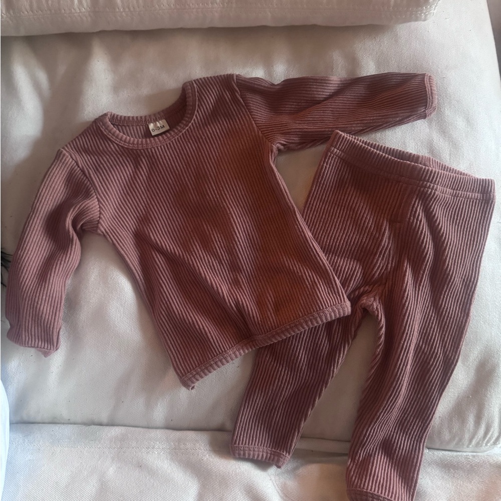 Ribbed Pink Toddler Outfit